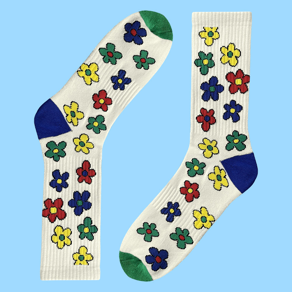 flower socks natural